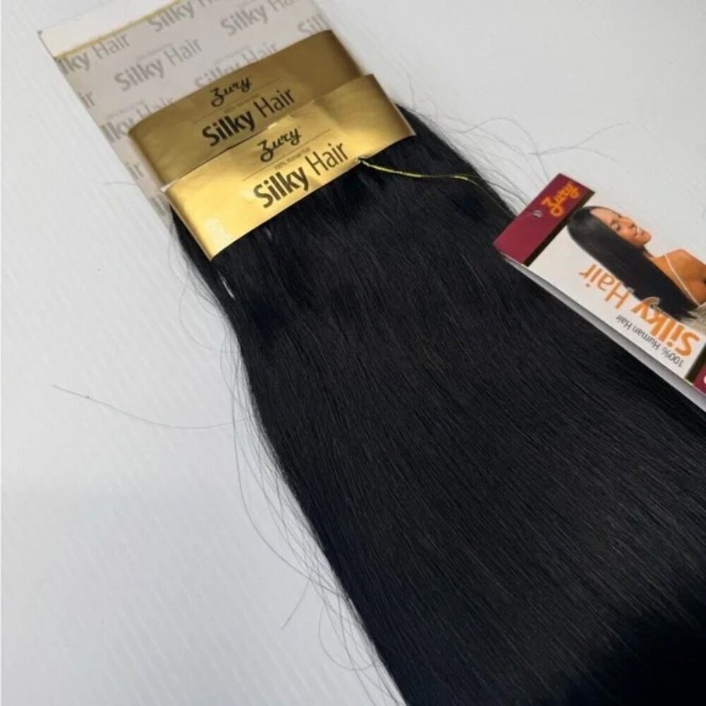 Silky Straight 100% Human Hair Weft – Black Color 1 – 16” – Sew-In Weave Bundle - Picture 5 of 5